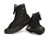 Advbridge All Black Canvas Shoes Outdoor Men's Combat Boots Work&Safety Shoes Lace Up Ankle Botas Men Motorcycle Boots Size 37-44
