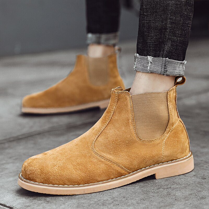 Advbridge Winter Chelsea Boots Men Leather Shoes Men Ankle Boots Fashion Brand Autumn Winter Male Footweat New