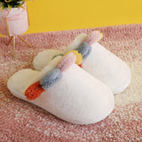 Advbridge Warm Faux Fur Shoes Woman Fashion Indoor Slippers Soft Plush Anti-slip Girls Home Floor Slipper Comfortable Ladies Furry Slides