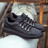 Advbridge Spring Summer New trend Genuine Leather  Men's Shoes Fashion Casual  Sneakers black Wild Flat Shoes Non-slip Board Shoe