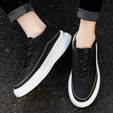 Advbridge Men's Casual Shoes Black Leather Flats Size 39-44 Graffiti  Sneakers Designer Shoes Men Hiking Leisure Shoes %
