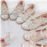 Advbridge vintage round head thick heel women shoes cute bowknot lace ruffle kawaii shoes loli cosplay Japanese sweet student lolita shoes