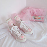 Advbridge Japanese pink meow girl cute high-top fantasy canvas shoes sweet lolita shoes tea party kawaii princess kawaii shoes vintage