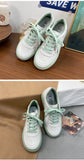 Advbridge Autumn Fashion Women White Sneakers PU Leather Breathable Spring Flats Female Casual Sport Shoes Lace Up Ladies Platform Shoes