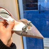 Advbridge Summer new style rhinestone pointed toe stiletto hollow bridal wedding shoes mid-heel banquet dress all-match female sandals
