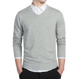 Advbridge Sweater Men Casual V-Neck Pullover Men Slim Long Sleeve Mens Sweaters Knitted Pull Homme Men Autumn Sweater Black Clothing
