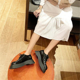 Advbridge Mary Jane Shoes Women Flat Platform Lolita Shoes Jk Uniform Lace-up Thick Heel Women Casual Shoes Non Slip Flats Ladies Footwear