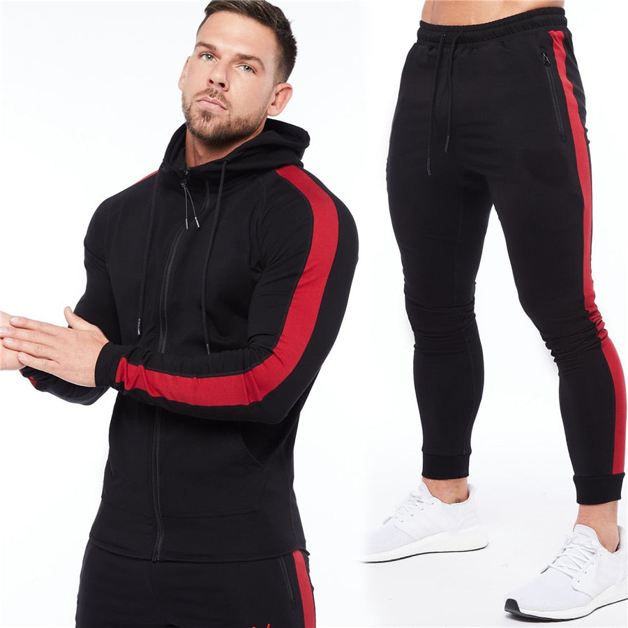 Advbridge Men's Jackets Hooded  suit Casual Zipper Sweatshirts Male Tracksuit +Pants Sets  Casual Jacket Sportswear Coats Male