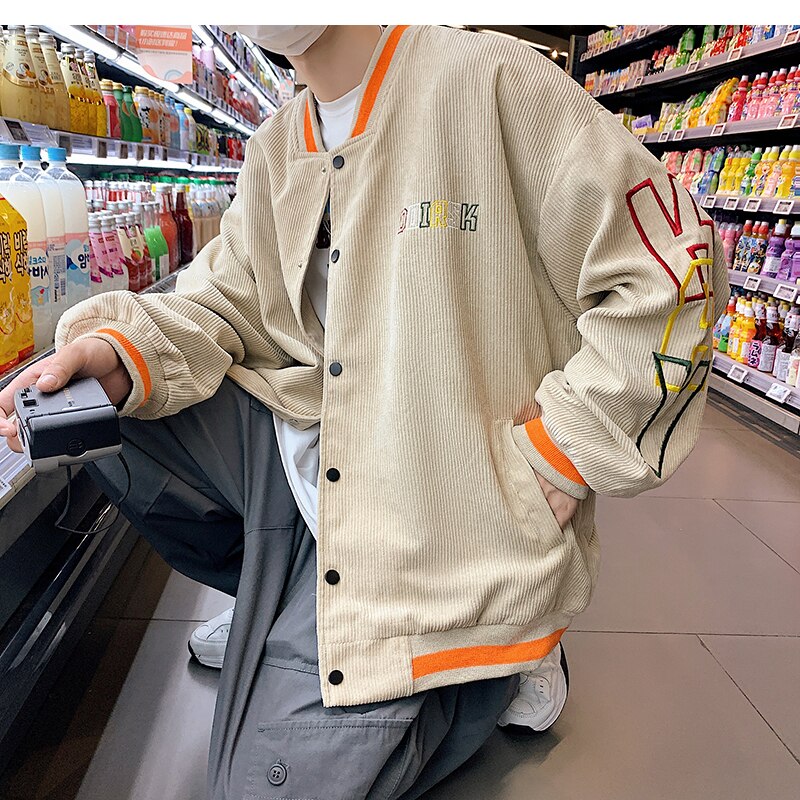 Advbridge Colorful Varsity Jacket for Teenage Korean Fashion Trends Loose Clothing Mens Letter Embroidery Baseball Coat Vintage Streetwear