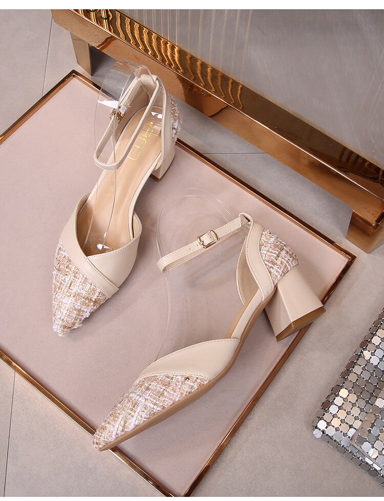 Advbridge New Summer  Sandals Female Chunky-Heel Wild Fashion Surest Tips in Her Big Code 41-43 Obesity Width Sandals