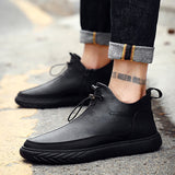 Advbridge High-Top Mens Shoes Spring Autumn Male Sneakers Leisure Walking Footwear Soft Comfortable Leather Fashion Man Casual Shoes
