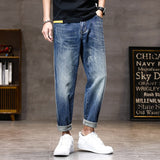 Advbridge Baggy Jeans Men Harem Pants Loose Fit Spring Summer Lightweight Light Blue Wide Leg Denim Pants Oversize Man Trousers