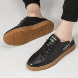 Advbridge 100% Cow Leather Casual Men Shoes Men Loafers Fashion Trendy Flat Shoes Black Soft Moccasins Shoes Korean version Sneakers