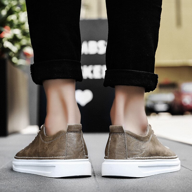 Advbridge Mens Shoes Leather Casual Designer Shoes Men High Quality Trend Man Shoes New Men Flats