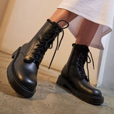 Advbridge Winter Snow Boots Women Plus Velvet Thick Warm Thick-heeled Martin Boots Women's Real Leather Chelsea Short Boots Botas