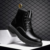Advbridge Martin boots men's winter high-top men's shoes plus velvet warm boots British style wild leather boots fashion trendy boots