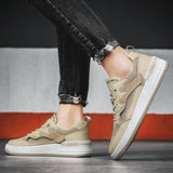 Advbridge Summer New Typical Style Men Casual Shoes Lace Up Mesh  White Board Shoes Shoes Comfortable Low-top Leather Breathable Sneakers