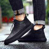 Advbridge High-Top Mens Shoes Spring Autumn Male Sneakers Leisure Walking Footwear Soft Comfortable Leather Fashion Man Casual Shoes