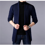 Advbridge Sweater Coats Men New Fashion Autumn Men&#39;s Slim Long Solid Color Knitted Jacket Fashion Men&#39;s Casual Sweater Cardigan Coats