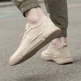 Advbridge Men Casual Shoes Leather Loafers Fashion Sneakers Men Shoes Retro Korean Shoe