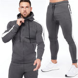 Advbridge Men's Jackets Hooded  suit Casual Zipper Sweatshirts Male Tracksuit +Pants Sets  Casual Jacket Sportswear Coats Male
