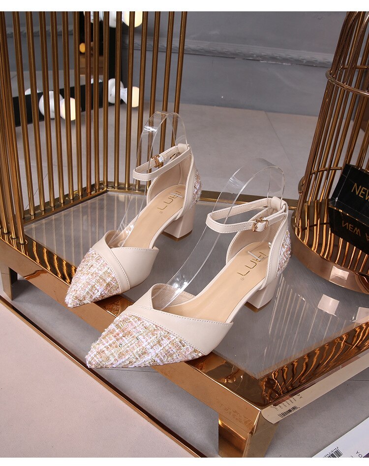 Advbridge New Summer  Sandals Female Chunky-Heel Wild Fashion Surest Tips in Her Big Code 41-43 Obesity Width Sandals