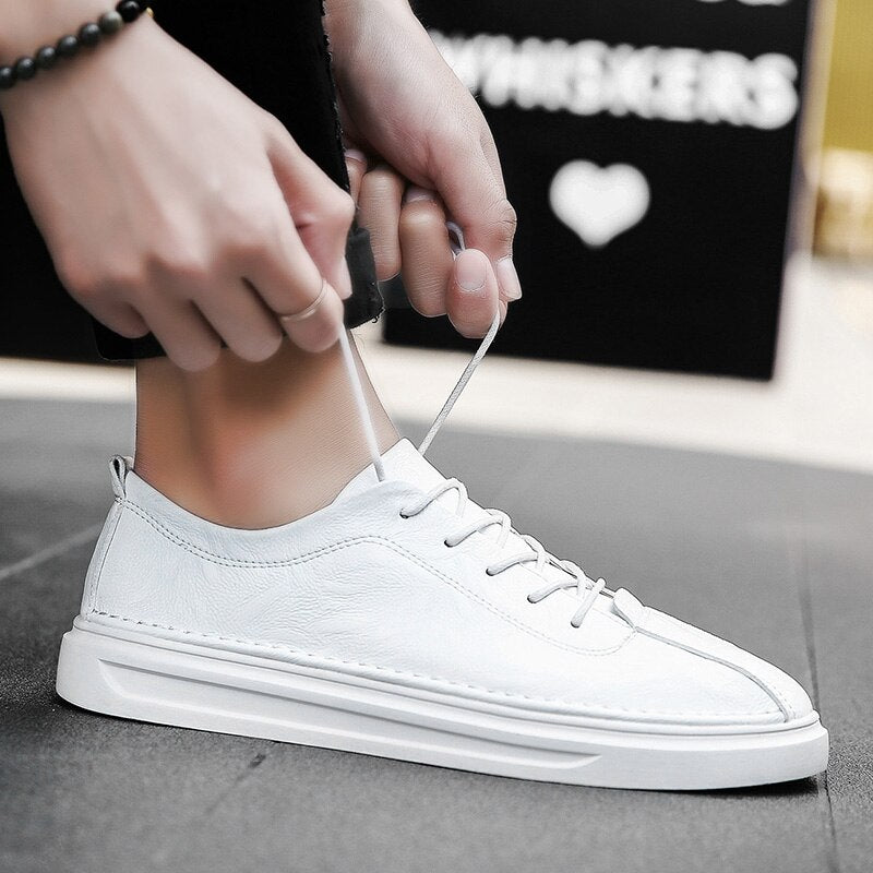 Advbridge Mens Shoes Leather Casual Designer Shoes Men High Quality Trend Man Shoes New Men Flats