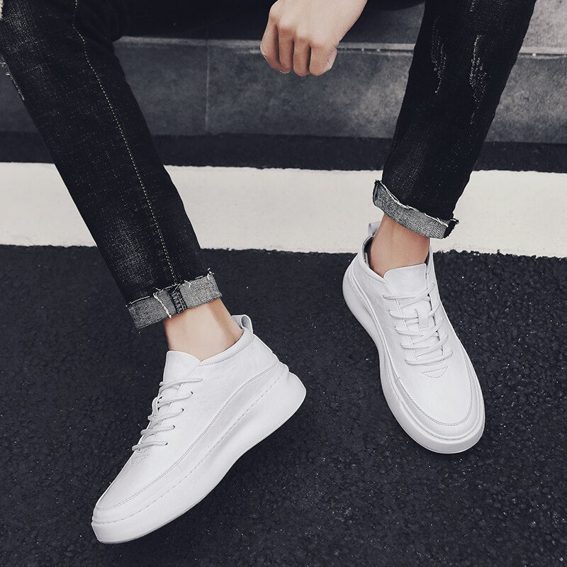 Advbridge Men Leather Shoes Genuine Leather Spring Autumn Casual Shoe Male Sneakers White Fashion Walking Footwear chaussure homme