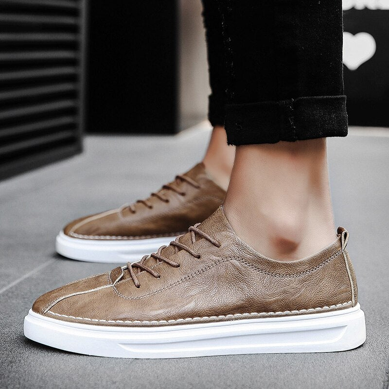 Advbridge Mens Shoes Leather Casual Designer Shoes Men High Quality Trend Man Shoes New Men Flats
