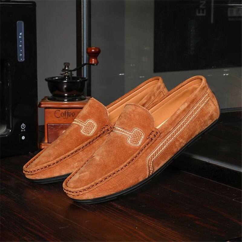 Advbridge Fashion Men Shoes Genuine Leather Men Loafers Male Casual Shoes Soft Moccasins Slip On Men's Driving Shoes Non-slip Man Flats