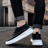 Advbridge Men's Casual Shoes Black Leather Flats Size 39-44 Graffiti  Sneakers Designer Shoes Men Hiking Leisure Shoes %