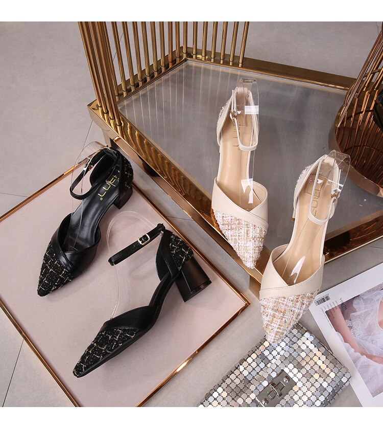 Advbridge New Summer  Sandals Female Chunky-Heel Wild Fashion Surest Tips in Her Big Code 41-43 Obesity Width Sandals