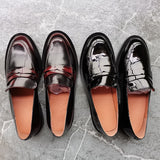 Advbridge HOT sale ladies Leather shoes British style plus size 22-26.5cm women pumps loafers lazy shoes Cow patent leather black shoes
