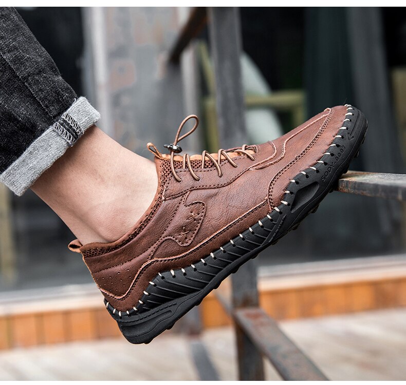 Advbridge Men's shoes spring and autumn new fashion all-match shoes men's leather sports casual shoes British style business shoes
