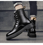 Advbridge Martin boots men's winter high-top men's shoes plus velvet warm boots British style wild leather boots fashion trendy boots