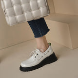 Advbridge Spring New Wedges Women Shoes LEISURE Lace-up Platform Shoes Split Leather Round Toe Shoes Women Zapatos De Mujer Shoes