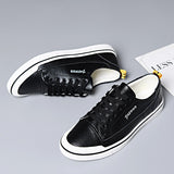 Advbridge Mens Sneakers Casual Leather Shoes Men Brand White Shoes Male Comfortable Lace-up Walking Shoes High Quality White Sneakers