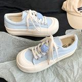 Advbridge Fashion Solid Canvas Sneakers Femme Blue Heart Patchwork Zapatillas Mujer Spring Casual Ladies Footwear Autumn Shoes Woman