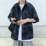 Advbridge Thin Hawaiian Shirt Boys' summer fashion loose top design tie dye short sleeve floral shirt coat