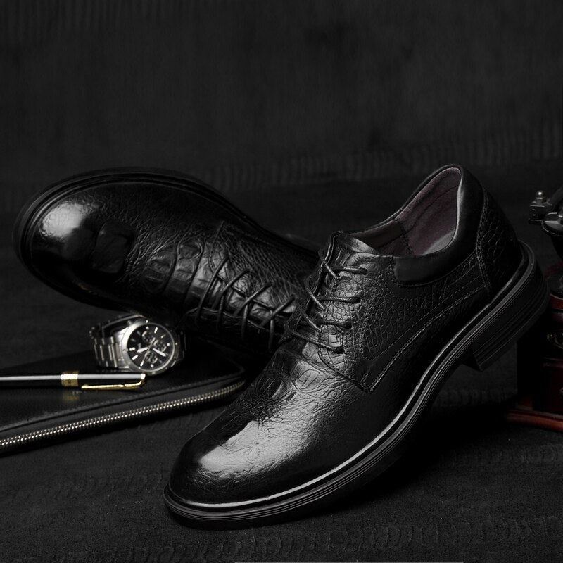 Advbridge Luxury Brand Leather Men Business Pointy Black Shoes Breathable Formal Wedding Basic Shoes Men Dress Shoes Fashion Big Size