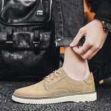 Advbridge Men's Suede Leather Sneakers Fashion Khaki Casual Shoe Male Walking Shoes High Quality Office Oxford Shoes for Men Loafers