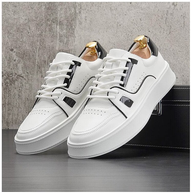 Advbridge Fashion Men Casual Shoes Leather Board Shoes white Men Sneakers Trainers Skateboard Shoes Chaussure Homme