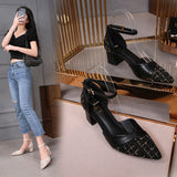 Advbridge New Summer  Sandals Female Chunky-Heel Wild Fashion Surest Tips in Her Big Code 41-43 Obesity Width Sandals