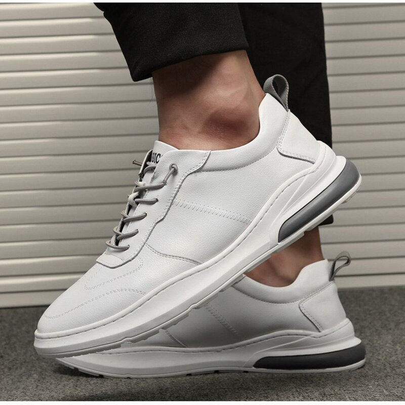 Advbridge  Genuine Leather Shoes Men Sneakers Men Fashion White Shoes Cow Leather Sneakers Brand Male Footwear A1995