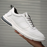 2022 New Genuine Leather Shoes Men Sneakers Men Fashion White Shoes Cow Leather Sneakers Brand Male Footwear A1995