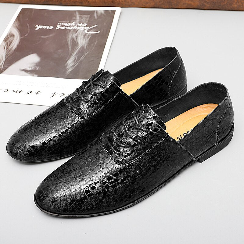 Advbridge Newest Formal Shoes Dress Fashion Men Loafers Genuine Leather Oxford Shoes for Men Moccasins Wedding Shoes Male Driving Flats