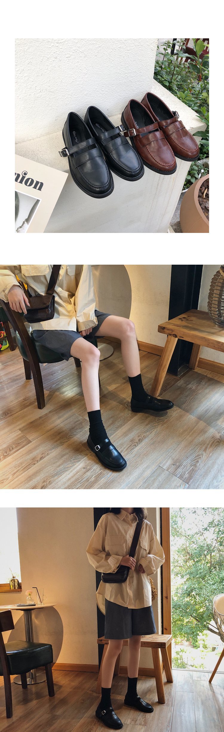 Advbridge Korean Shoes Round Toe Female Footwear British Style Casual Sneaker Oxfords Women's All-Match New Dress Preppy Leather