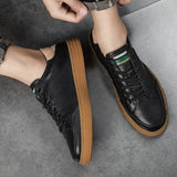 Advbridge 100% Cow Leather Casual Men Shoes Men Loafers Fashion Trendy Flat Shoes Black Soft Moccasins Shoes Korean version Sneakers