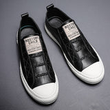 Advbridge Men Genuine Leather Casual White Shoes Mens Slip on Lazy White Shoe Fashion Breathable Comfortable Cowhide Flats Loafers