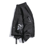 Advbridge Streetwear Hip Hop Military Jacket Men Spring Solid Bomber Jacket Coat Men Ribbons Windbreaker Casual Cargo Workout Coat